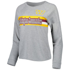 Washington Commanders Juniors All Striped Up Raglan Long Sleeve T-Shirt - Heathered Gray outlet