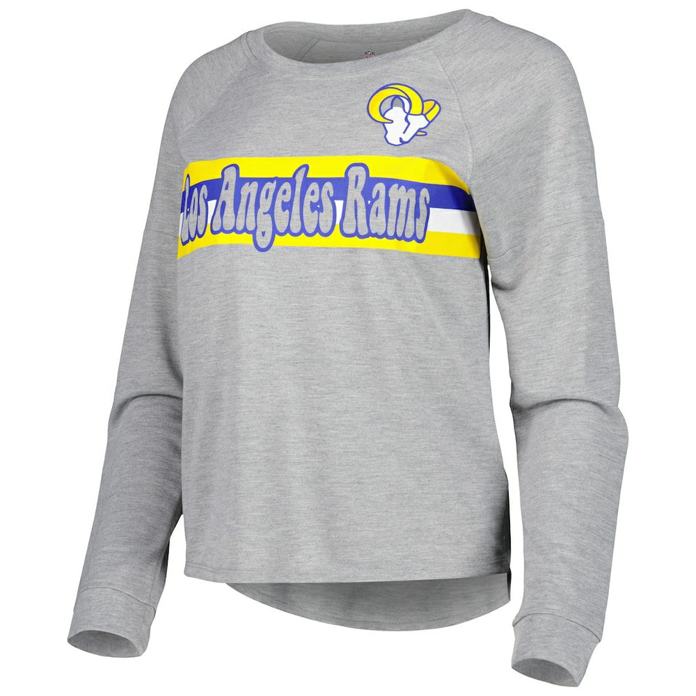 Los Angeles Rams Juniors All Striped Up Raglan Long Sleeve T-Shirt - Heathered Gray outlet
