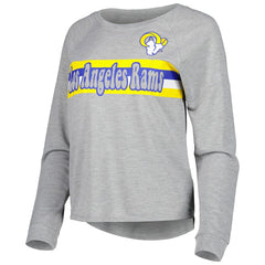 Los Angeles Rams Juniors All Striped Up Raglan Long Sleeve T-Shirt - Heathered Gray outlet