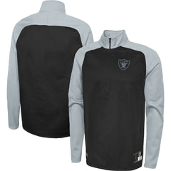 Las Vegas Raiders New Era Combine Authentic O-Line Raglan Half-Zip Jacket - Black online