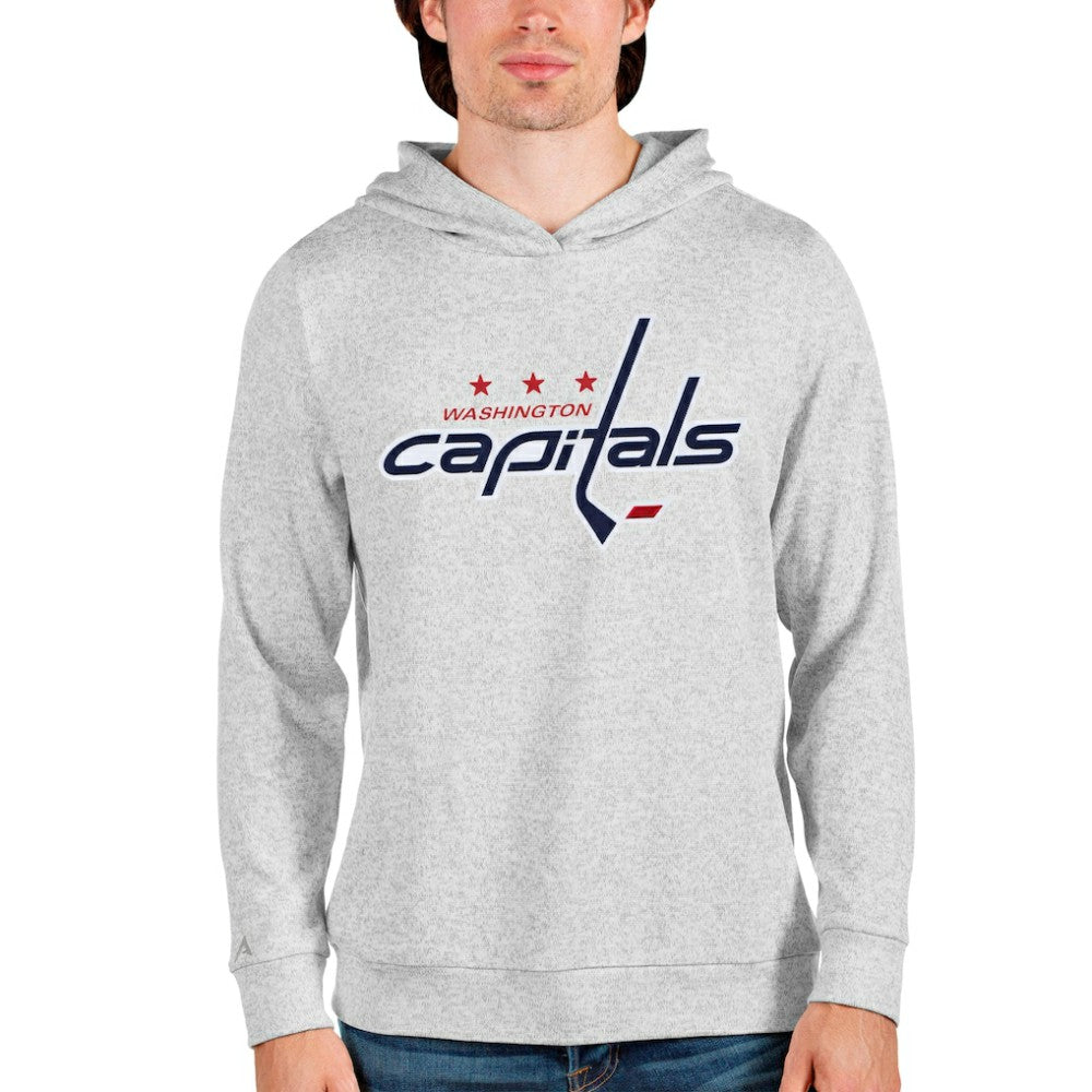 Washington Capitals Antigua Absolute Pullover Hoodie - Heathered Gray Hoodies