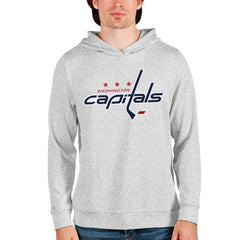 Washington Capitals Antigua Absolute Pullover Hoodie - Heathered Gray Hoodies