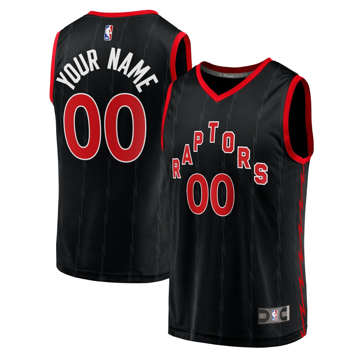 Toronto Raptors Fast Break Replica Custom Jersey Black - Statement Edition shop
