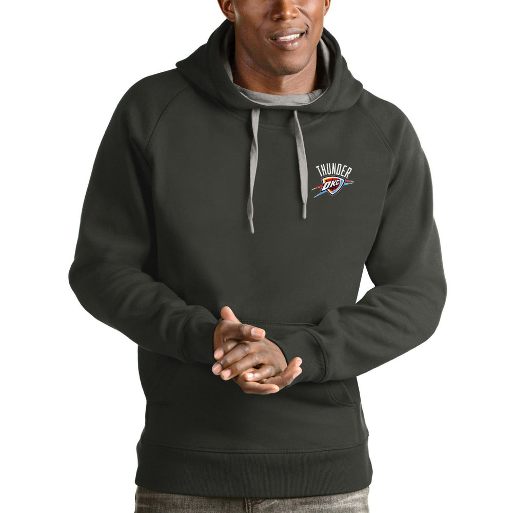 Oklahoma City Thunder Antigua Victory Pullover Hoodie - Charcoal on sale