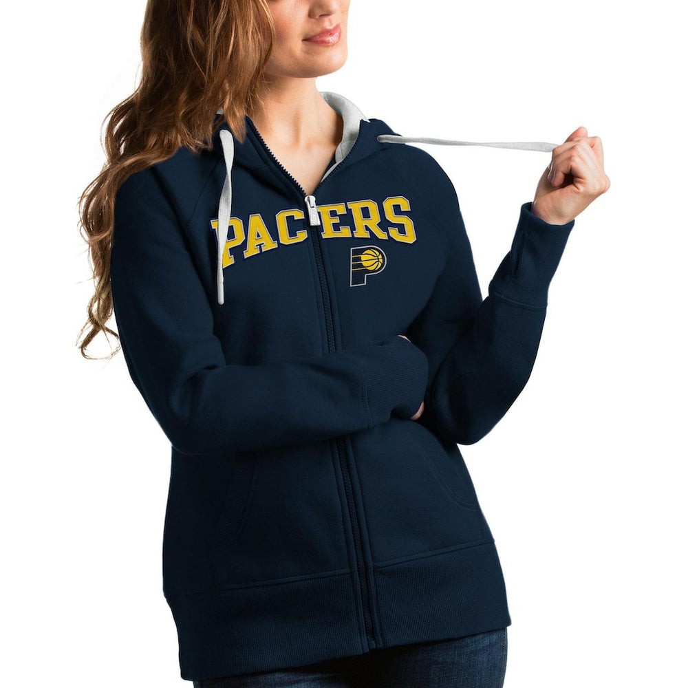 Indiana Pacers Antigua Women's Team Victory Full-Zip Hoodie - Navy sale