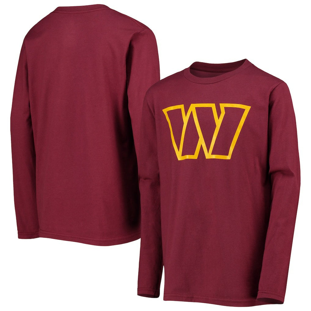 Washington Commanders Youth Primary Team Logo Long Sleeve T-Shirt - Burgundy discount
