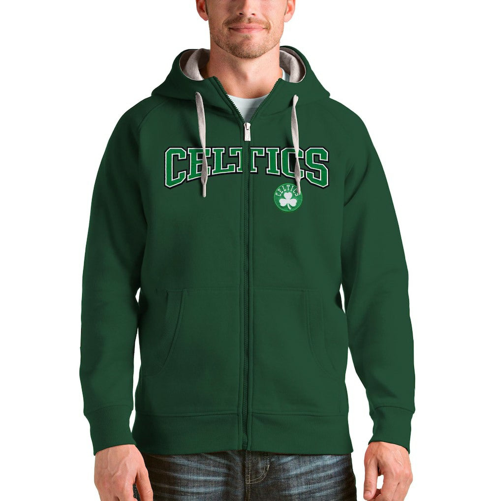 Boston Celtics Antigua Victory Full-Zip Hoodie - Hunter Green shop