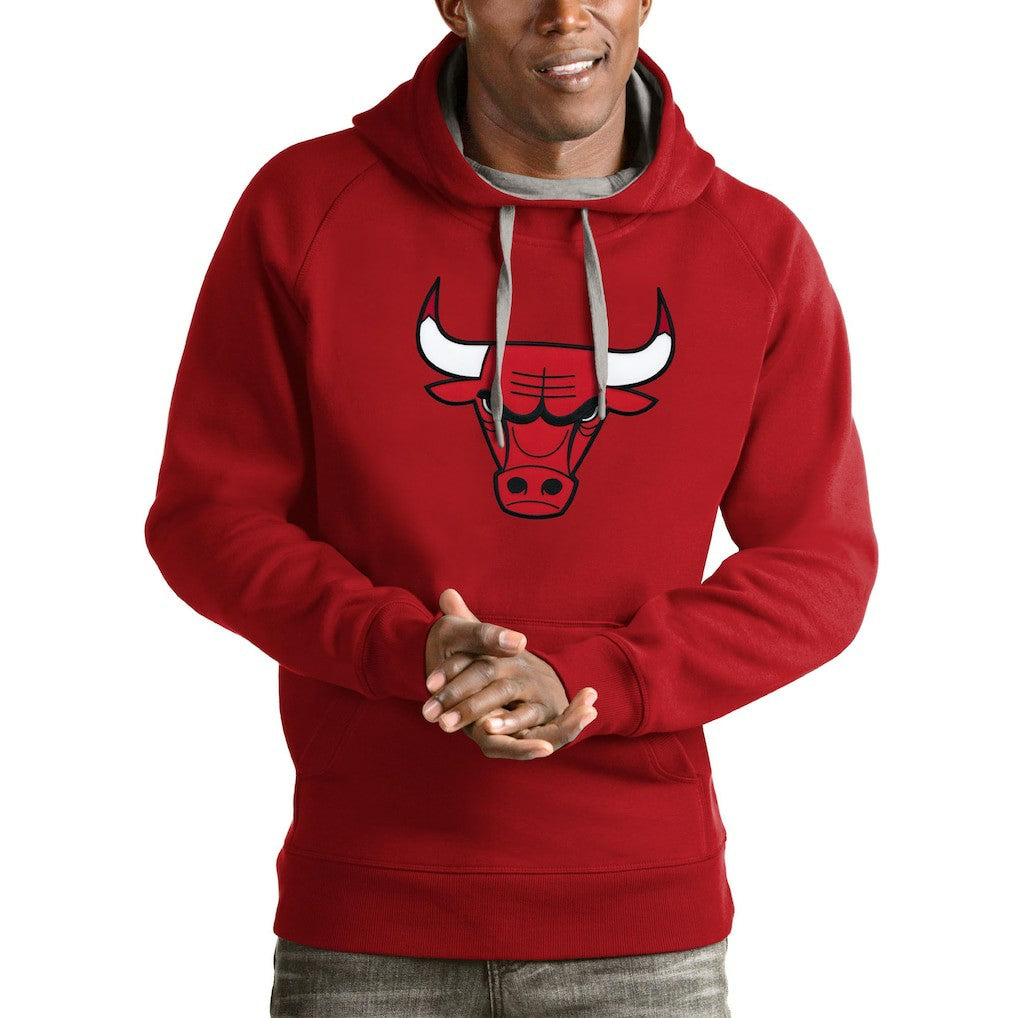 Chicago Bulls Antigua Logo Victory Pullover Hoodie - Red discount