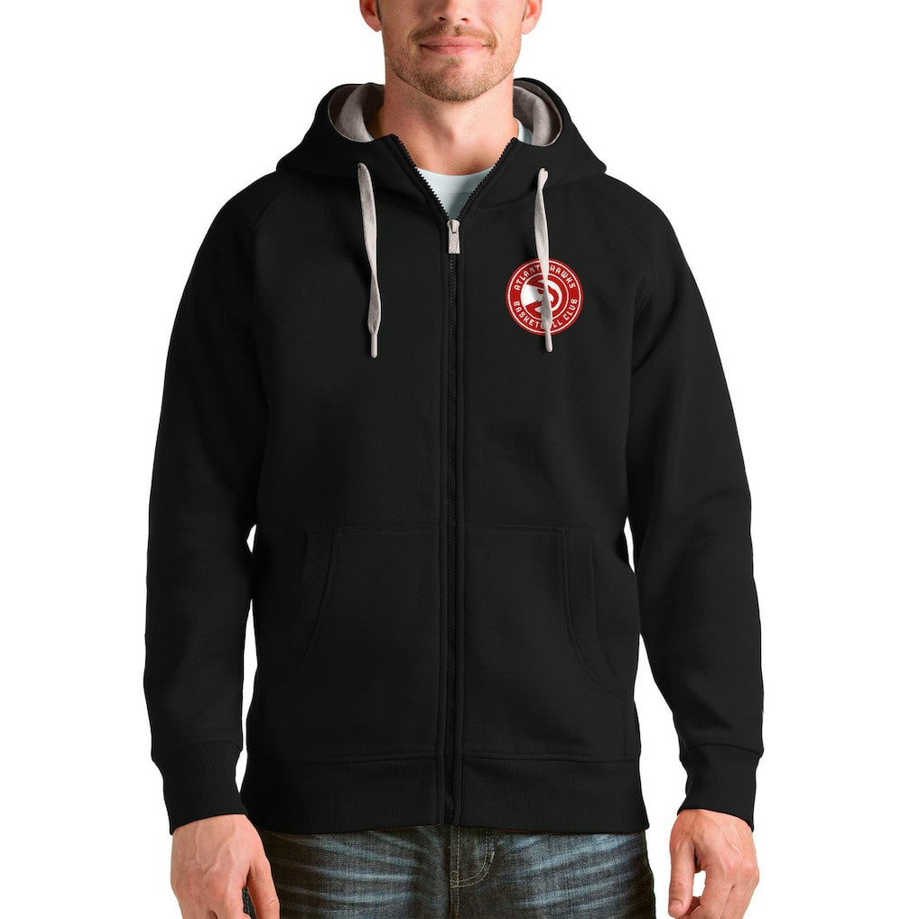 Atlanta Hawks Antigua Logo Victory Full-Zip Hoodie - Black on sale