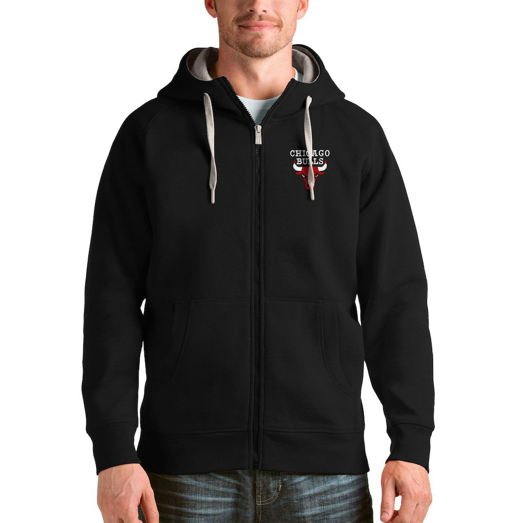 Chicago Bulls Antigua Logo Victory Full-Zip Hoodie - Black on sale