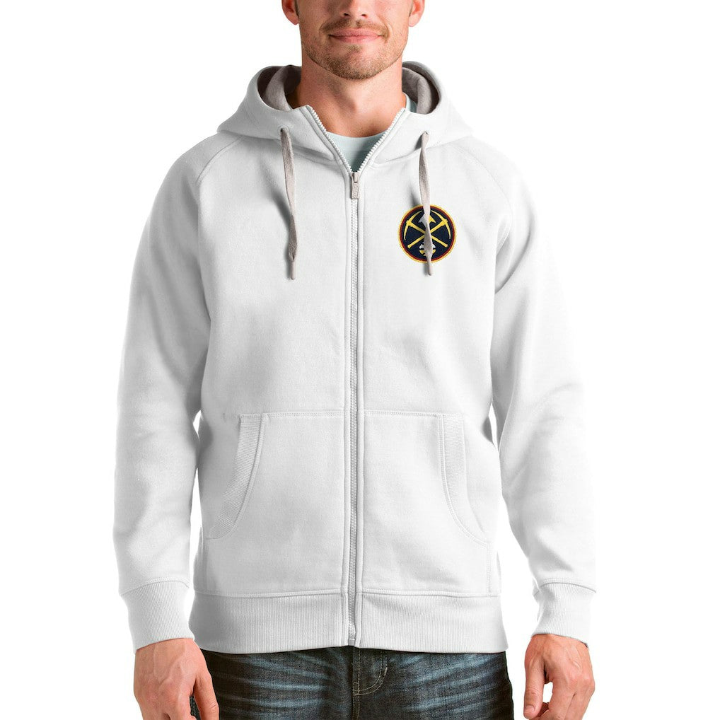 Denver Nuggets Antigua Logo Victory Full-Zip Hoodie sale - White on sale