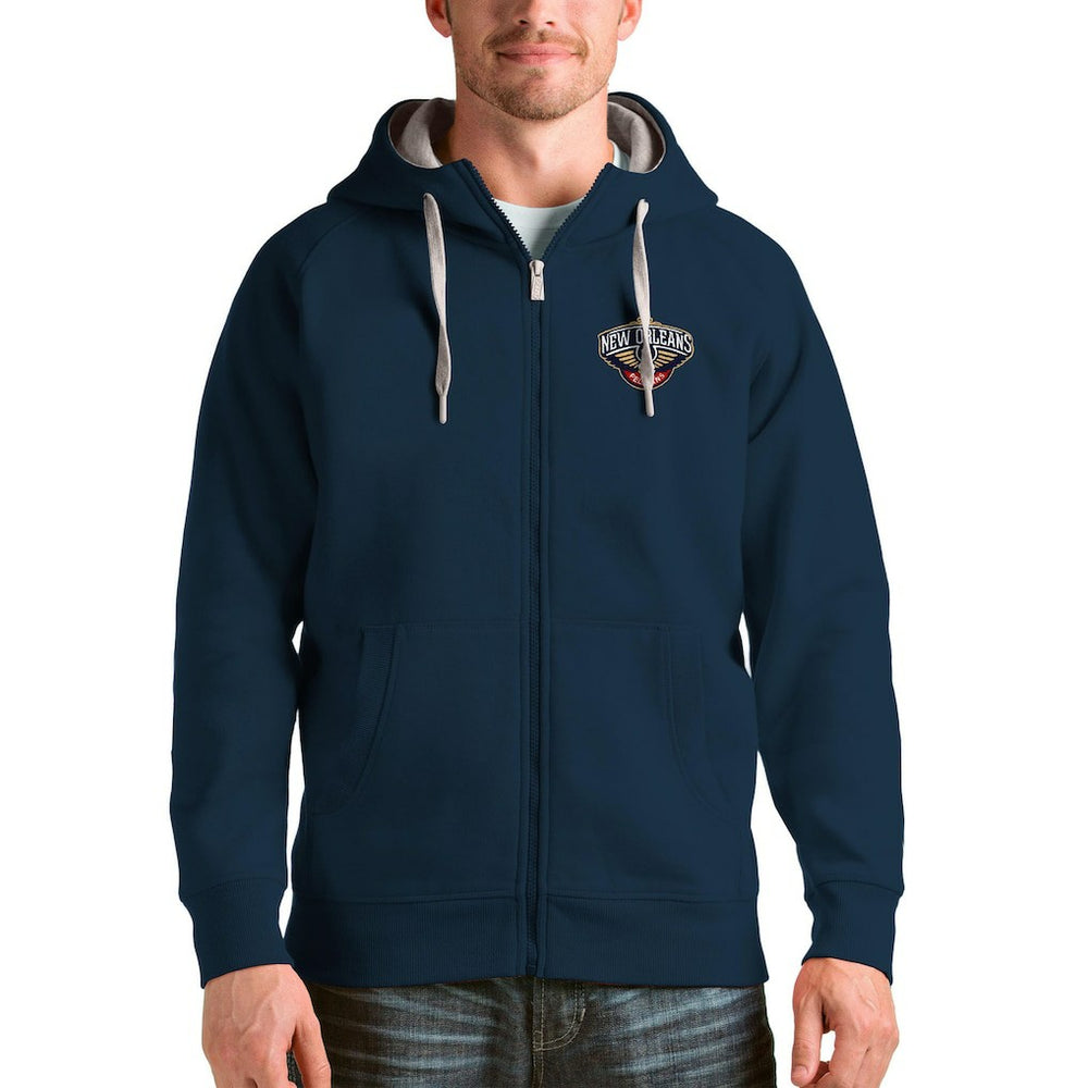 New Orleans Pelicans Antigua Logo Victory Full-Zip Hoodie - Navy outlet