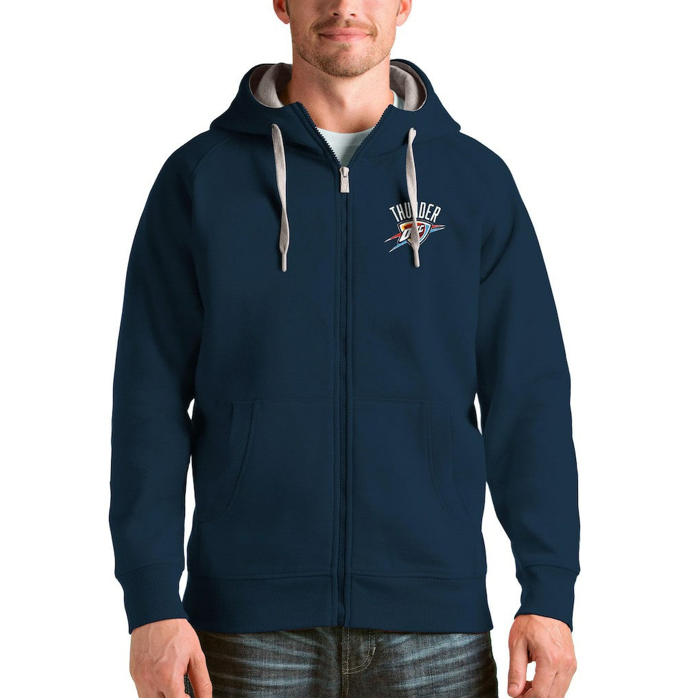 Oklahoma City Thunder Antigua Logo Victory Full-Zip Hoodie - Navy shop