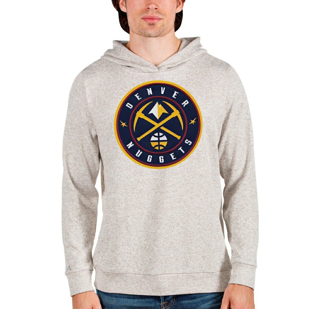 Denver Nuggets Antigua Logo Absolute Pullover Hoodie sale - Cream cheap