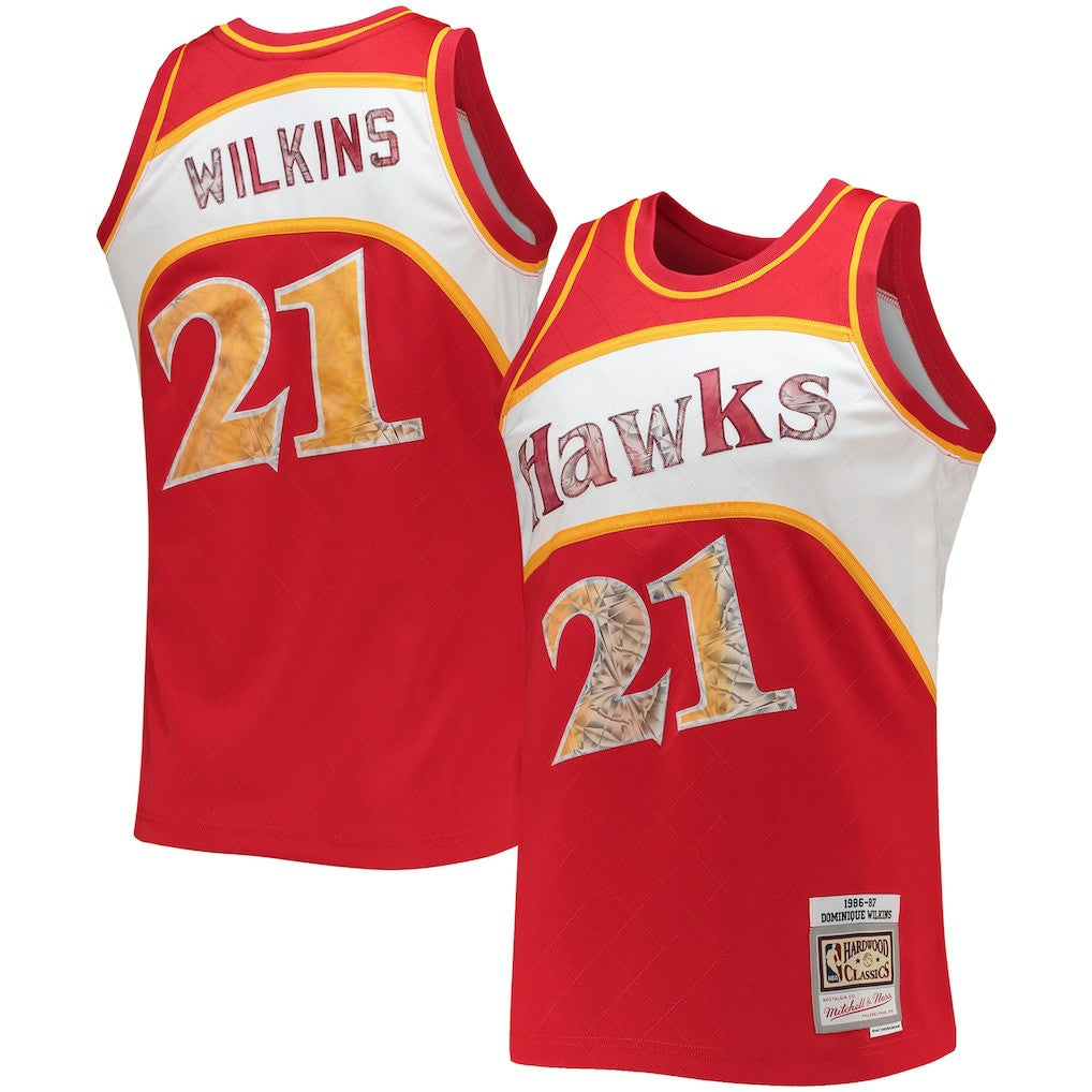 Dominique Wilkins Atlanta Hawks 1986/87 Hardwood Classics NBA 75th Anniversary Diamond Swingman Jersey - Red discount
