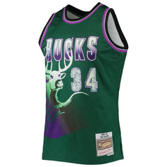 Ray Allen Milwaukee Bucks 1996/97 Hardwood Classics NBA 75th Anniversary Diamond Swingman Jersey - Green for sale
