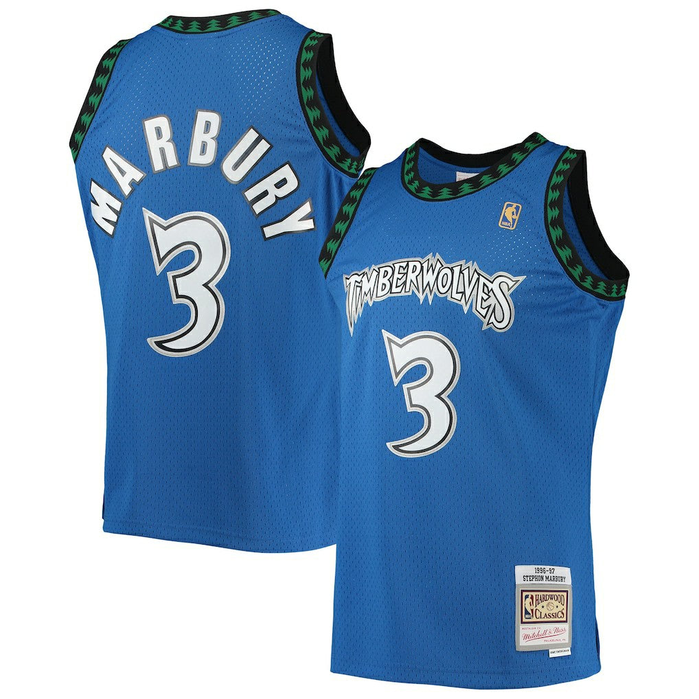 Stephon Marbury Minnesota Timberwolves 1996/97 Hardwood Classics Swingman Jersey - Blue shop