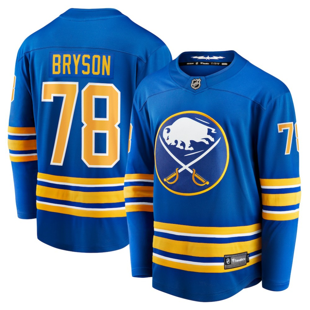 Jacob Bryson Buffalo Sabres Fanatics Home Breakaway Player Jersey - Royal Jerseys
