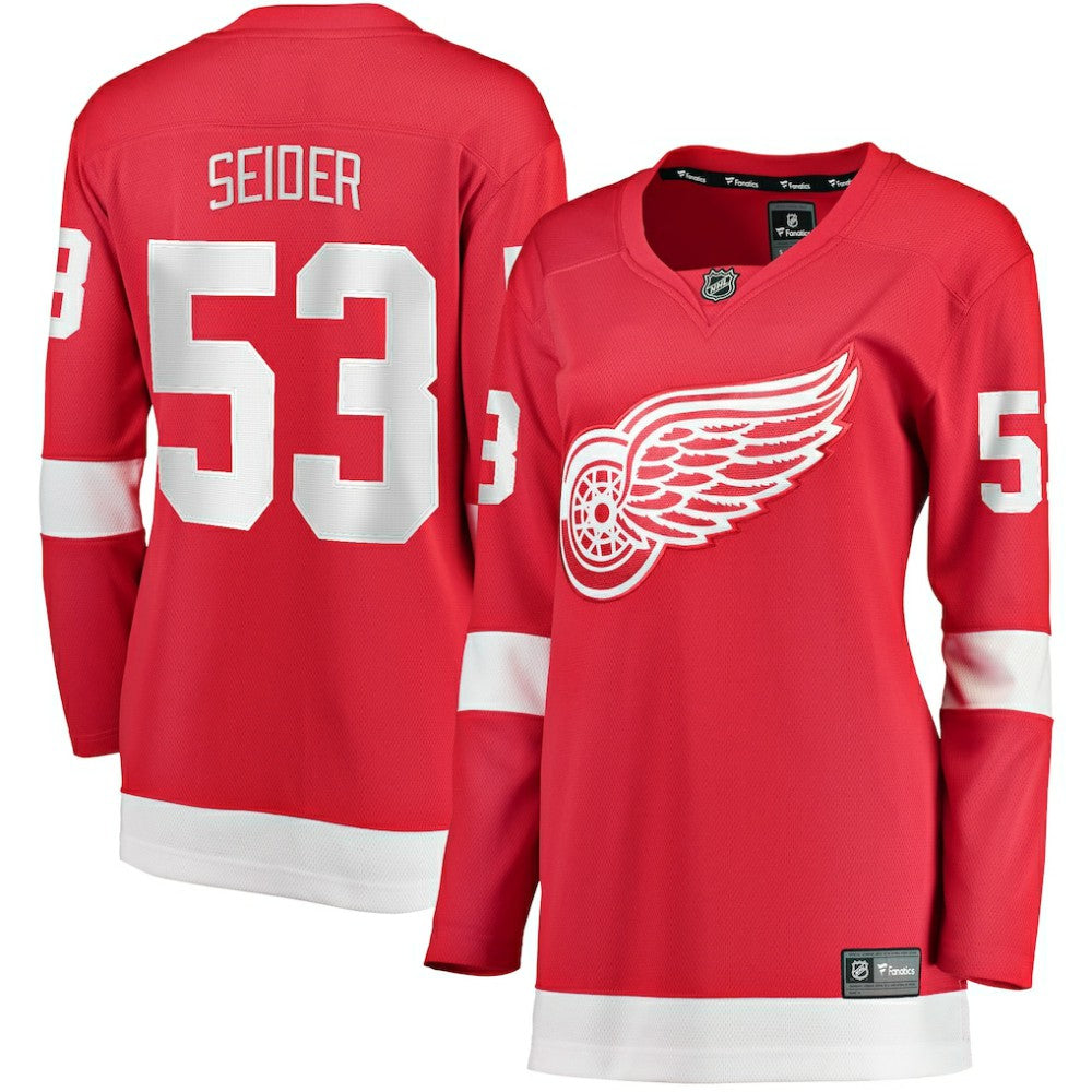 Moritz Seider Detroit Red Wings Fanatics Women's Home Breakaway Player Jersey - Red Jerseys