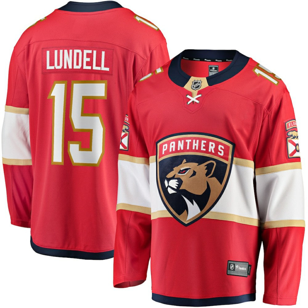Anton Lundell Florida Panthers Fanatics Home Breakaway Player Jersey - Red Jerseys