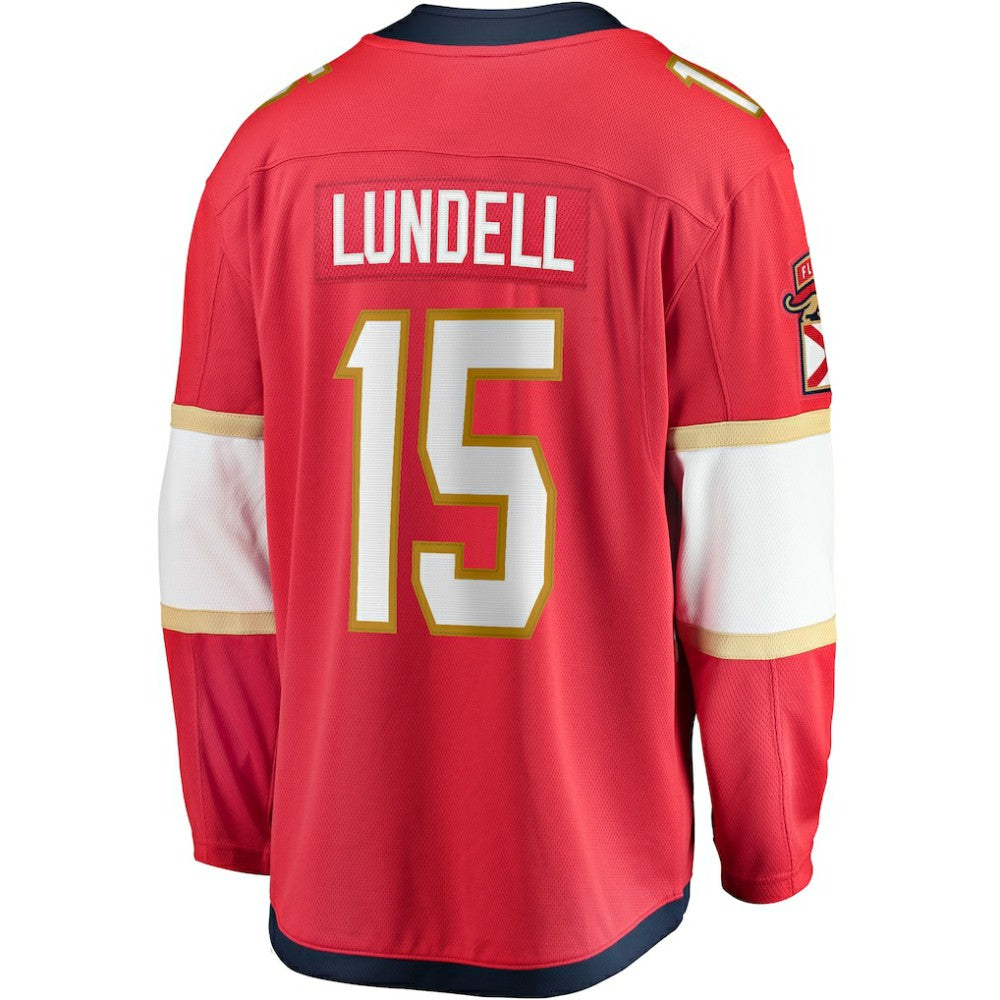 Anton Lundell Florida Panthers Fanatics Home Breakaway Player Jersey - Red Jerseys