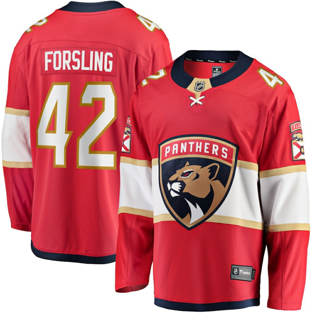 Gustav Forsling Florida Panthers Fanatics Home Breakaway Player Jersey - Red Jerseys
