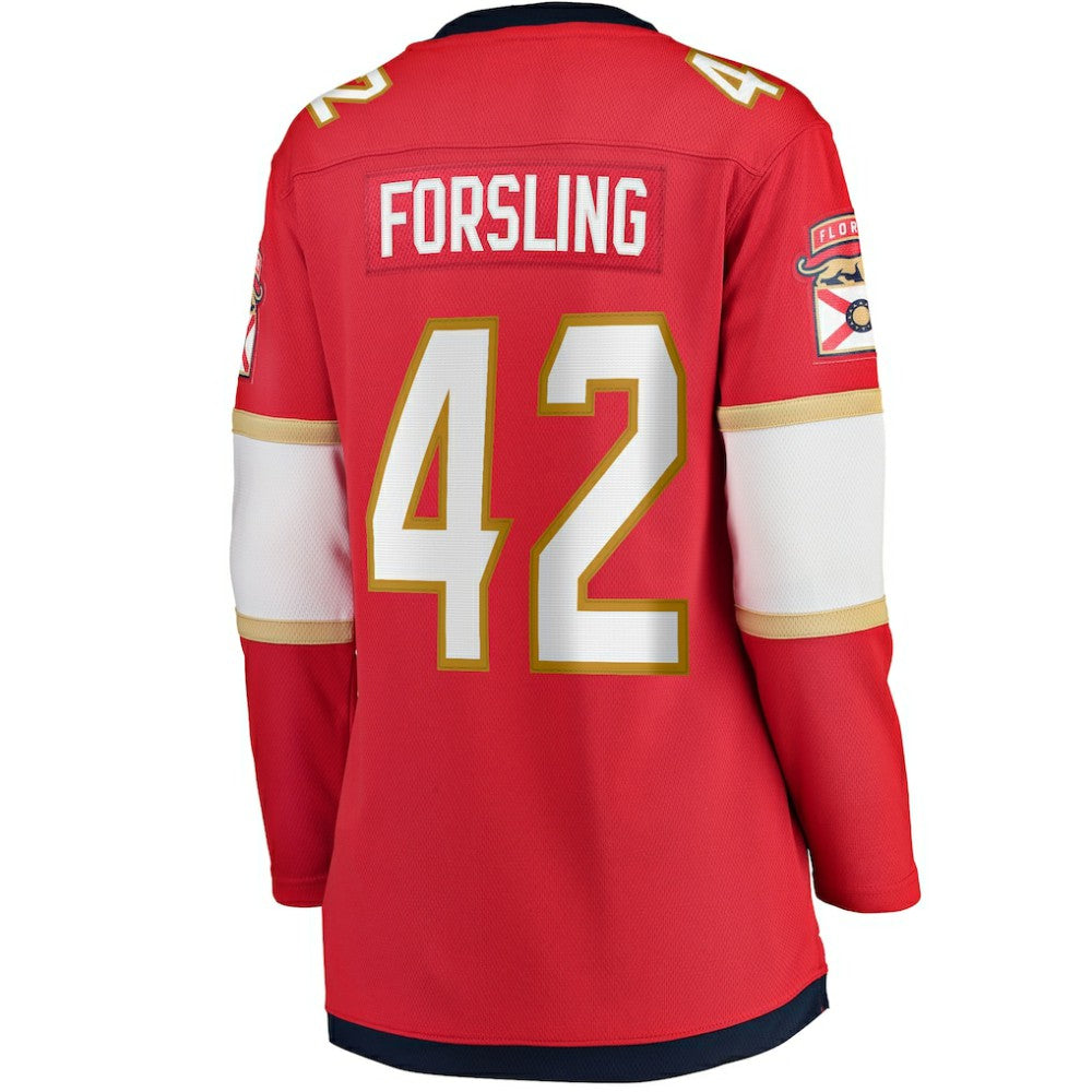Gustav Forsling Florida Panthers Fanatics Women's Home Breakaway Player Jersey - Red Jerseys