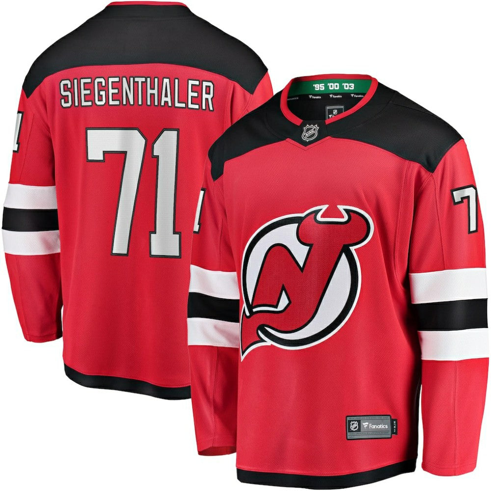 Jonas Siegenthaler New Jersey Devils Fanatics Home Breakaway Player Jersey - Red Jerseys