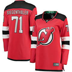 Jonas Siegenthaler New Jersey Devils Fanatics Women's Home Breakaway Player Jersey - Red Jerseys