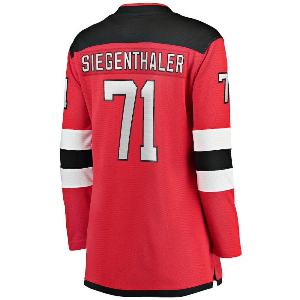 Jonas Siegenthaler New Jersey Devils Fanatics Women's Home Breakaway Player Jersey - Red Jerseys