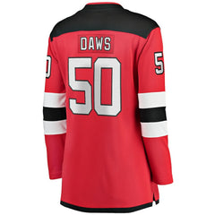 Nico Daws New Jersey Devils Fanatics Women's Home Breakaway Player Jersey - Red Jerseys