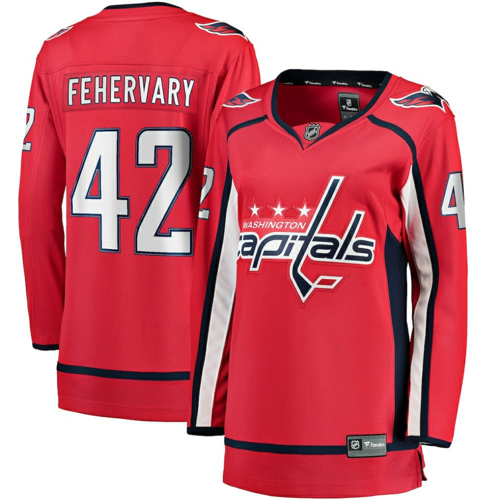 Martin Fehervary Washington Capitals Fanatics Women's Home Breakaway Player Jersey - Red Jerseys