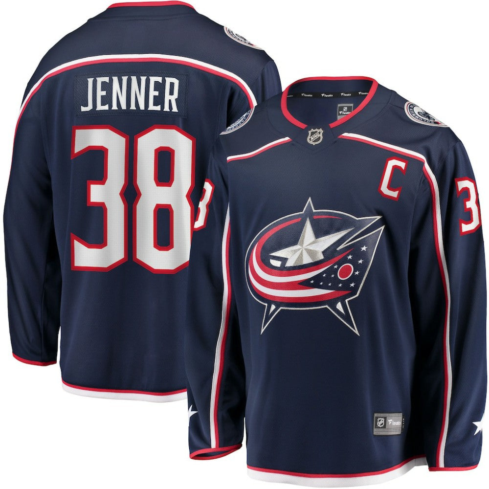 Boone Jenner Columbus Blue Jackets Home Captain Patch Breakaway Player Jersey - Navy Jerseys