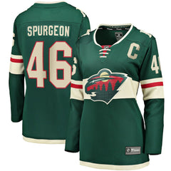 Jared Spurgeon Minnesota Wild Women's Home Breakaway Player Jersey - Green Jerseys