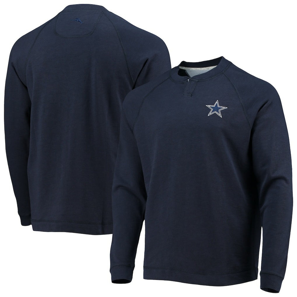 Dallas Cowboys Sunset Slub Raglan Henley Long Sleeve T-Shirt - Navy online