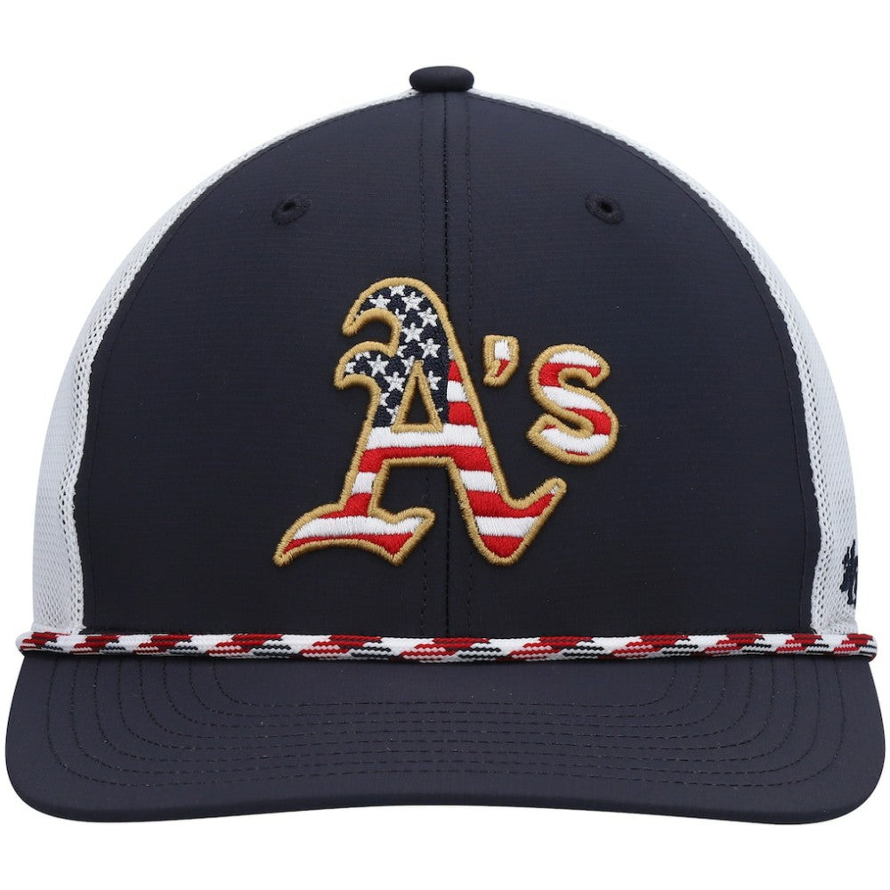 Athletics Flag Fill Trucker Snapback Hat Navy/White