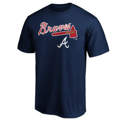 Atlanta Braves Team Lockup Logo T-Shirt Navy