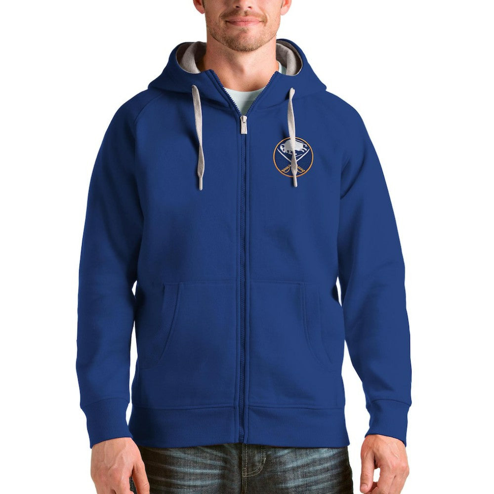 Buffalo Sabres Antigua Logo Victory Full-Zip Hoodie - Royal Hoodies