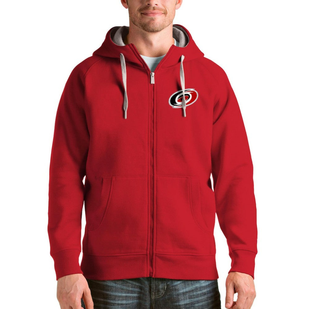 Carolina Hurricanes Antigua Logo Victory Full-Zip Hoodie - Red Hoodies