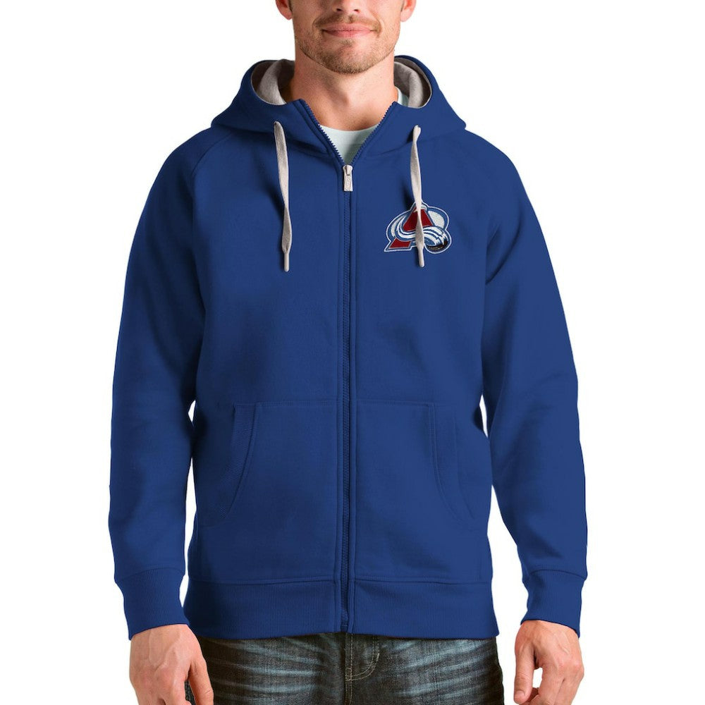 Colorado Avalanche Antigua Logo Victory Full-Zip Hoodie - Royal Hoodies
