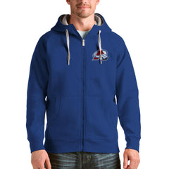 Colorado Avalanche Antigua Logo Victory Full-Zip Hoodie - Royal Hoodies