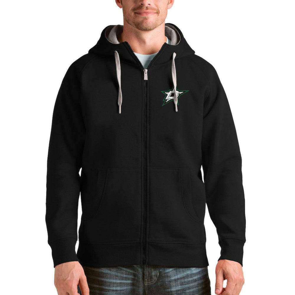 Dallas Stars Antigua Logo Victory Full-Zip Hoodie - Black Hoodies