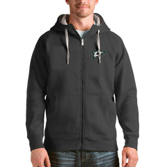 Dallas Stars Antigua Logo Victory Full-Zip Hoodie - Charcoal Hoodies