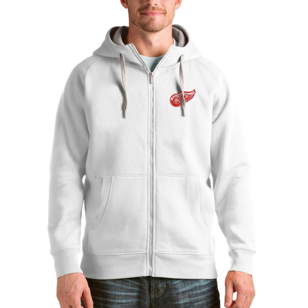 Detroit Red Wings Antigua Logo Victory Full-Zip Hoodie - White Hoodies