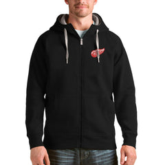 Detroit Red Wings Antigua Logo Victory Full-Zip Hoodie - Black Hoodies