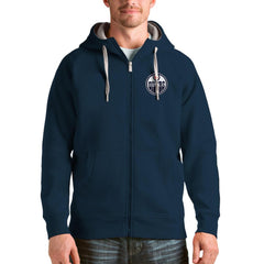Edmonton Oilers Antigua Logo Victory Full-Zip Hoodie - Navy Hoodies