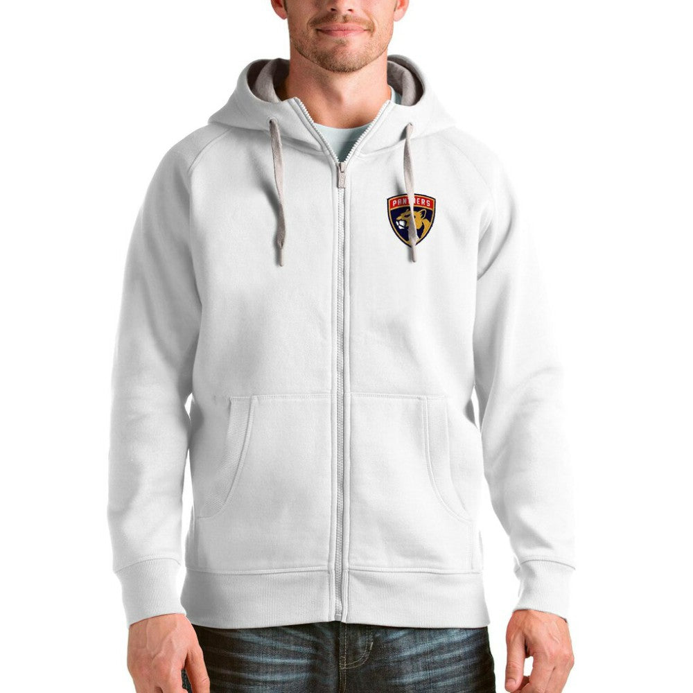 Florida Panthers Antigua Logo Victory Full-Zip Hoodie - White Hoodies