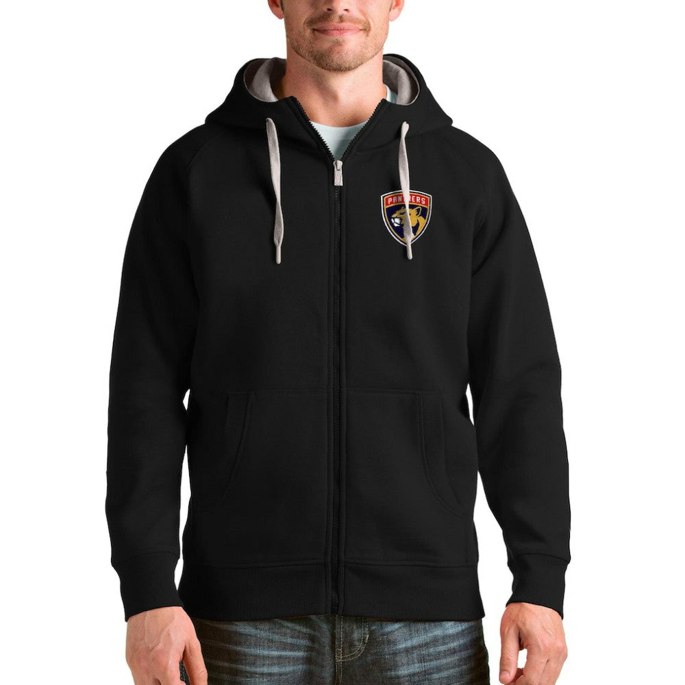 Florida Panthers Antigua Logo Victory Full-Zip Hoodie - Black Hoodies
