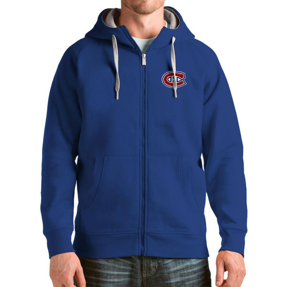 Montreal Canadiens Antigua Logo Victory Full-Zip Hoodie - Blue Hoodies