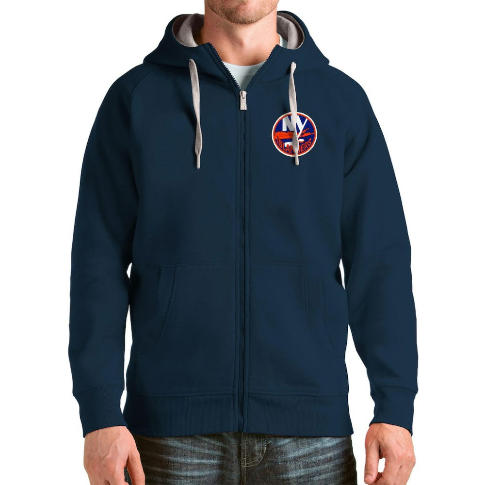 New York Islanders Antigua Logo Victory Full-Zip Hoodie - Navy Hoodies